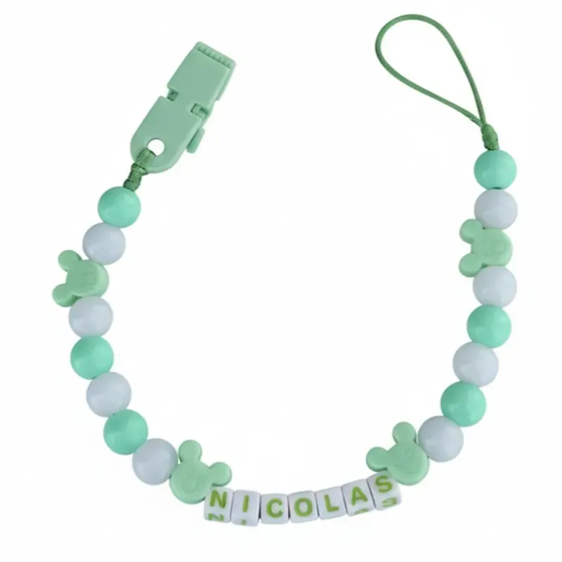 Chupetero de bebé verde celeste