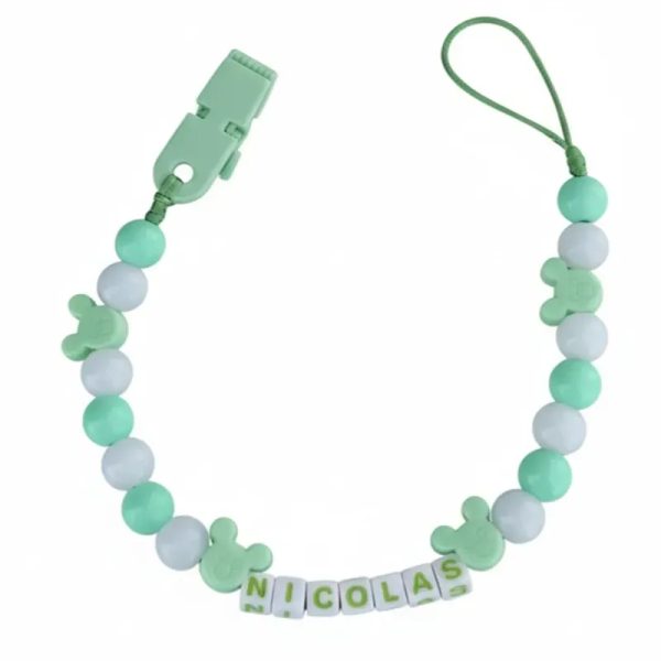 Chupetero de bebé verde celeste