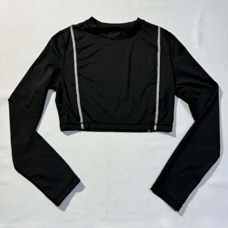 Enguatada Corta Deportiva Negra Líneas Blancas