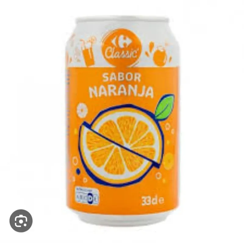 Refresco naranja de lata