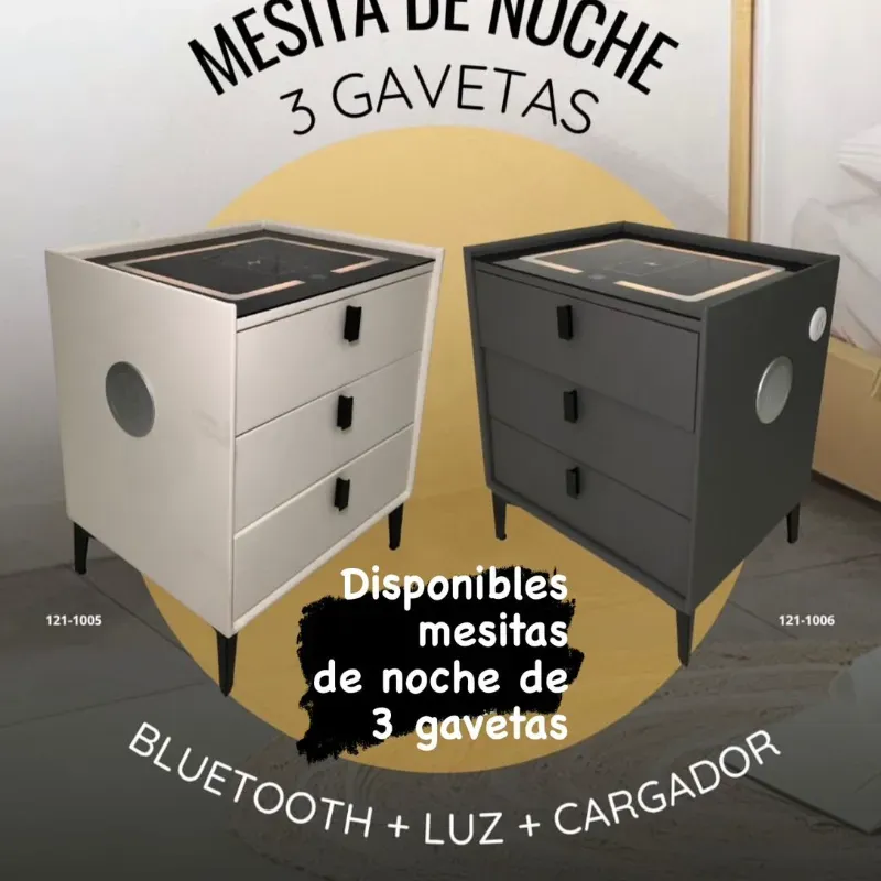 Mesita de noche de 2 y 3 gavetas