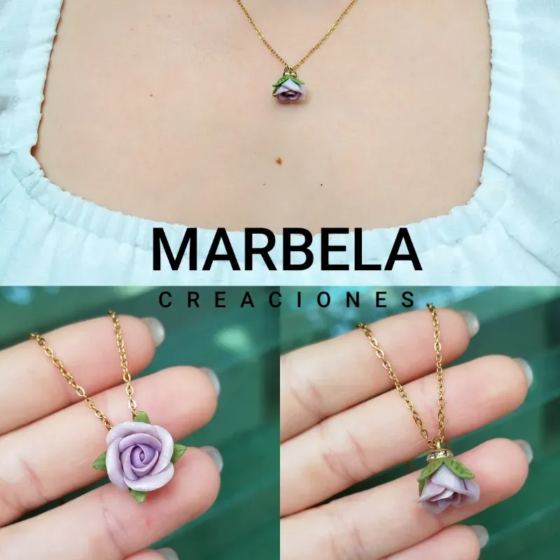 ✨Cadena de Botón Lila✨