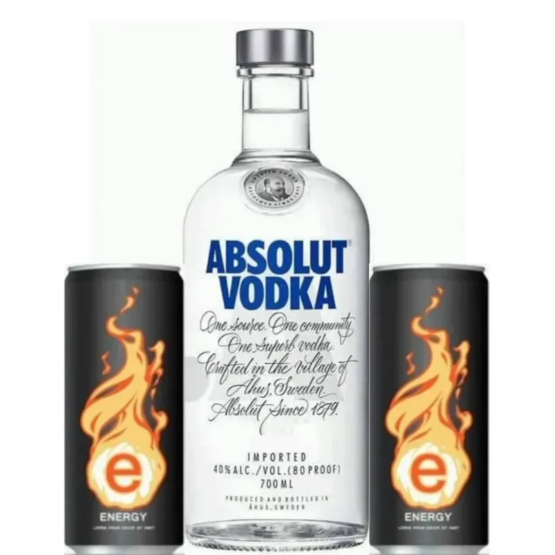 VODKA ABSOLUT + 2 ENERGIZANTES