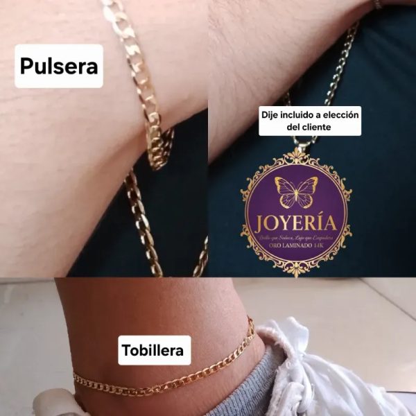 Set 3 piezas(cadena+pulsera+tobillera) XP