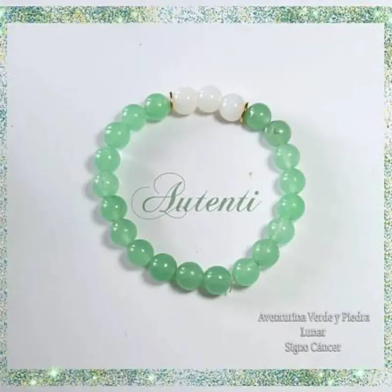 Pulso de Aventurina Verde y Piedra Lunar