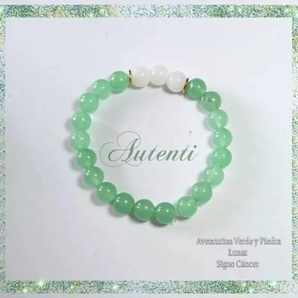 Pulso de Aventurina Verde y Piedra Lunar