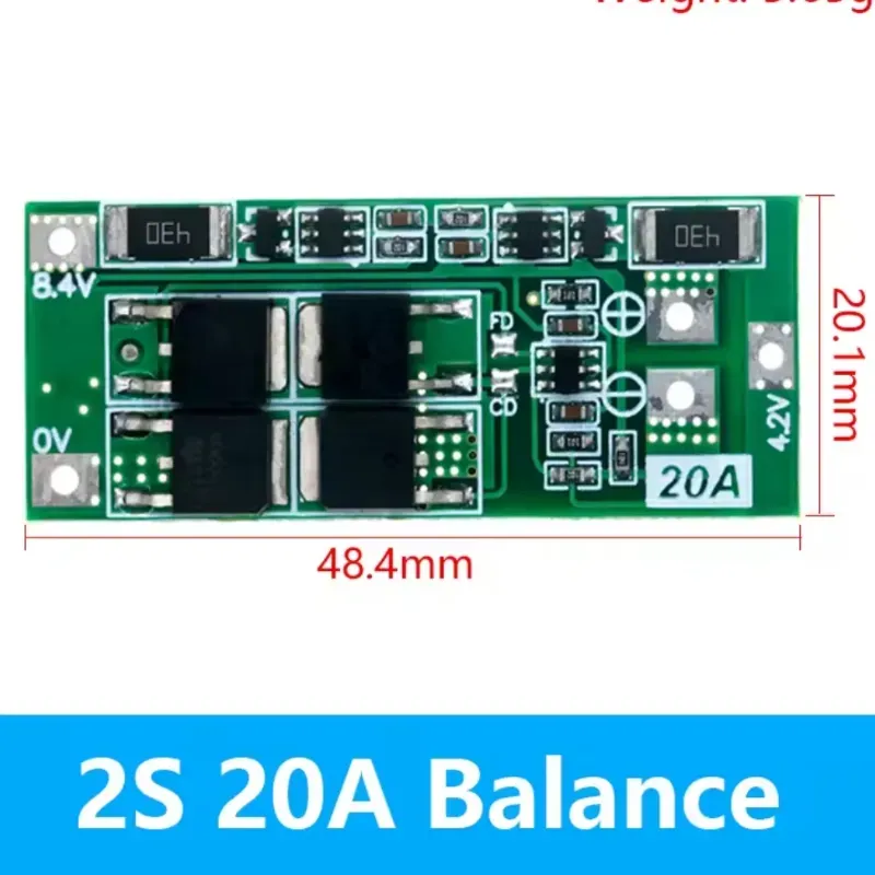 ⚡ Módulo BMS 2S 20A –Litio 7.4V / 8.4V