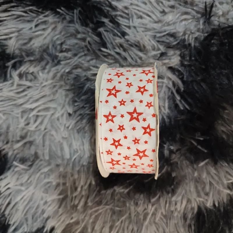 Cinta falla 4cm adornada estrellas rojas