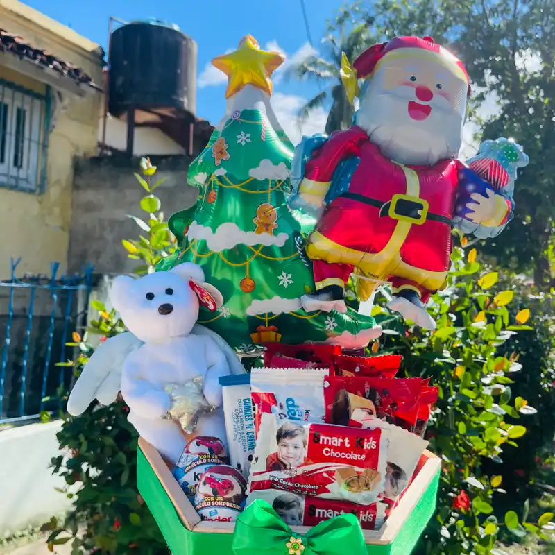 Cajita exagonal Papá Noel
