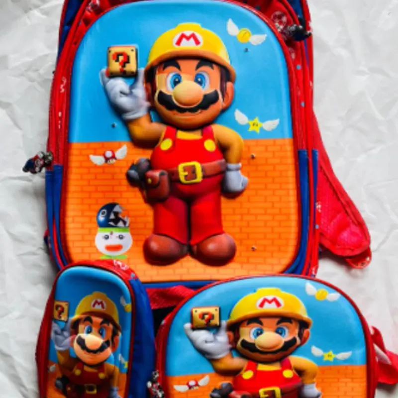 ✨ Set Mochila + Lonchera + Cartuchera + Llavero con Luces MARIO