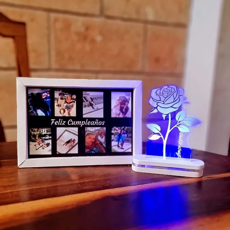 Mini cuadro con lámpara