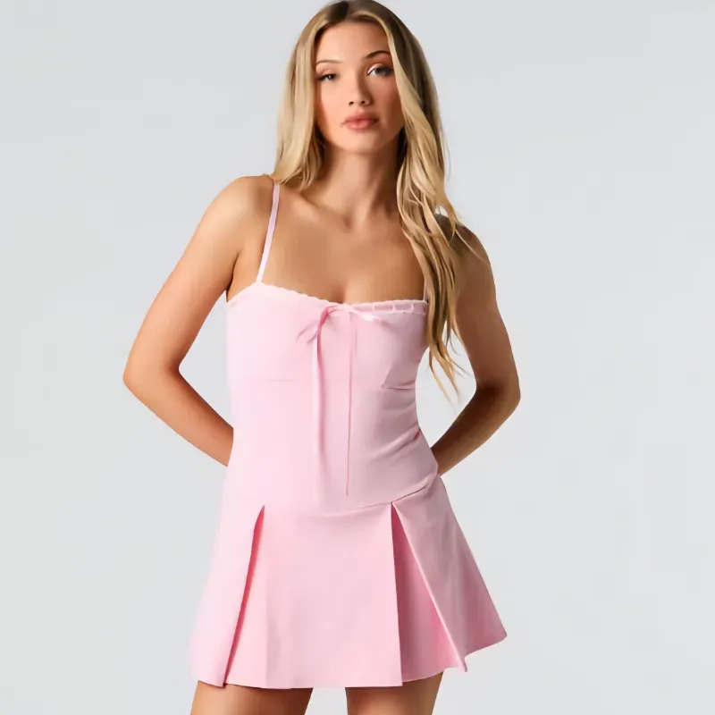 Vestido rosado corto