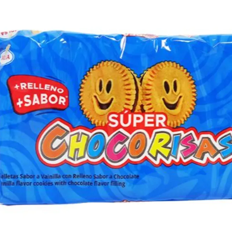 Galletas chocorizas sabor vainilla rellenas con crema de chocolate 12 unidades