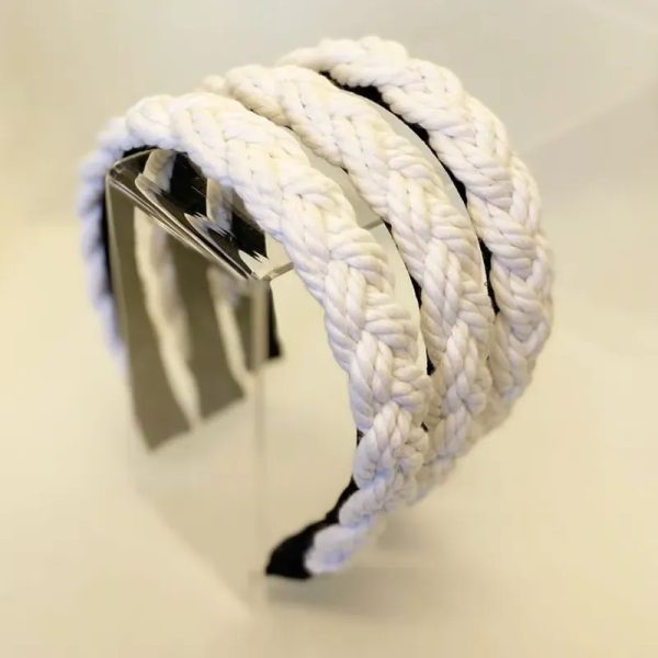 Diadema  Cuerda Trenza Blanca