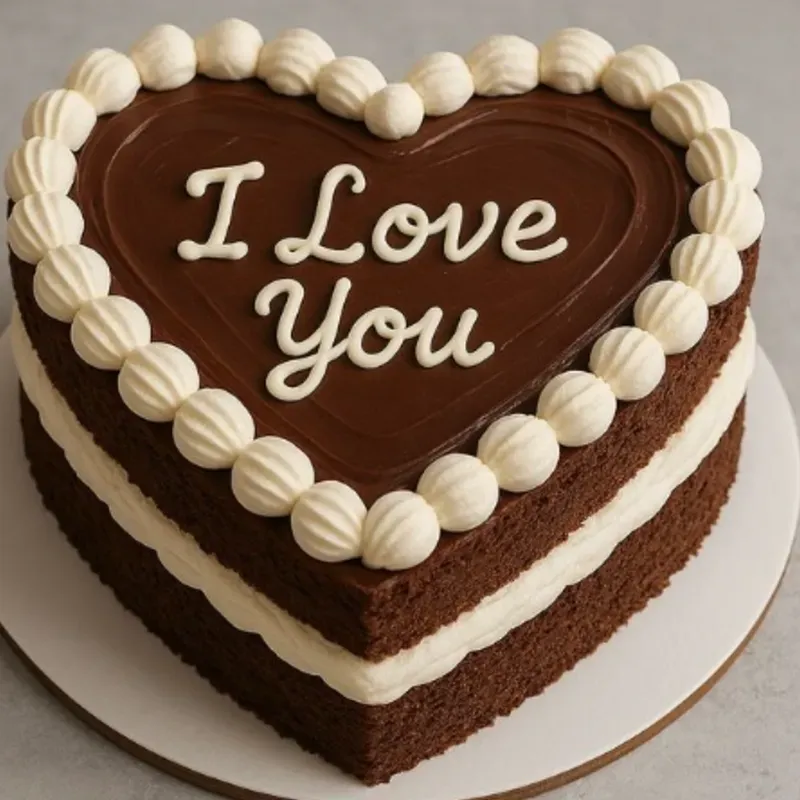 Cake de corazón con crema de vainilla