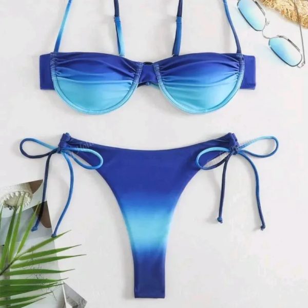  Bikini degradado (hilo) — Azul