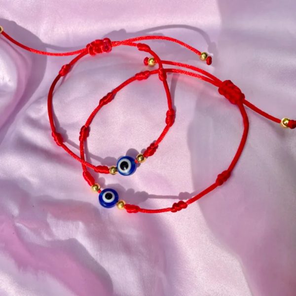 Pulseras de 7 nudos con ojo turco 