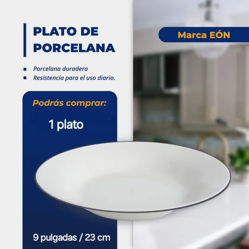 Plato de porcelana con linea