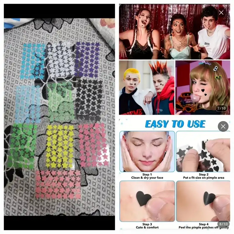 Cubiertas en forma de estrella para manchas leves