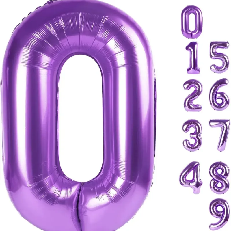 Globo foil número 0 morado