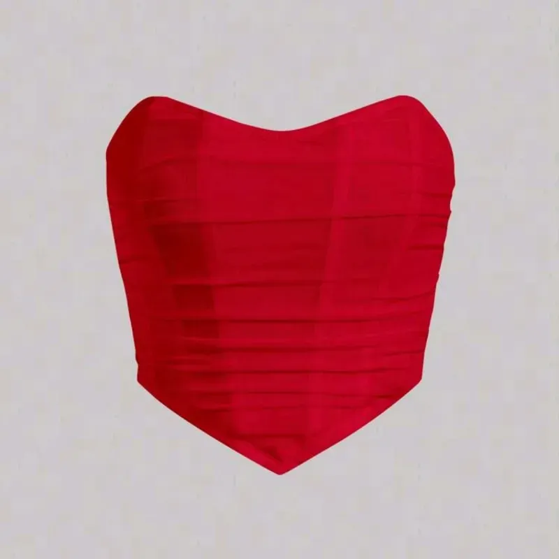 ❤️ Top con bajo en pico y ziper atrás — Rojo