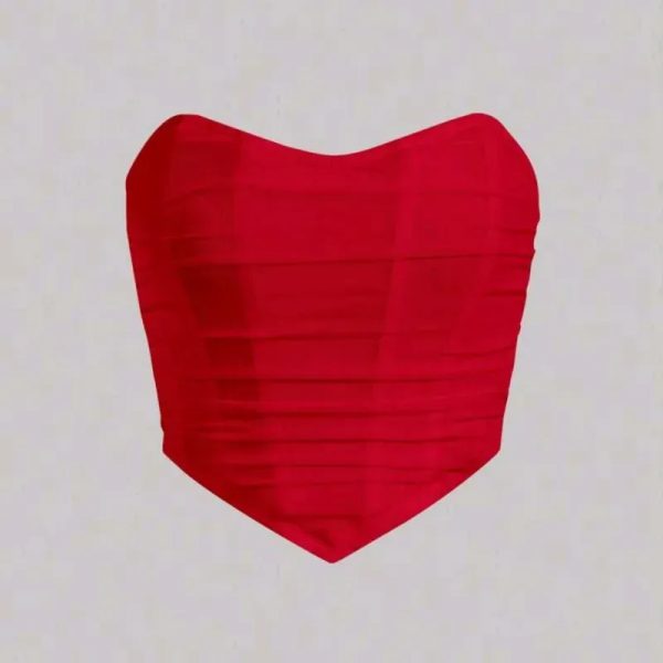 ❤️ Top con bajo en pico y ziper atrás — Rojo