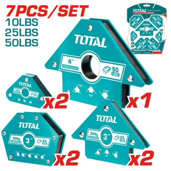 Juego de 7 soportes magnéticos para soldadura