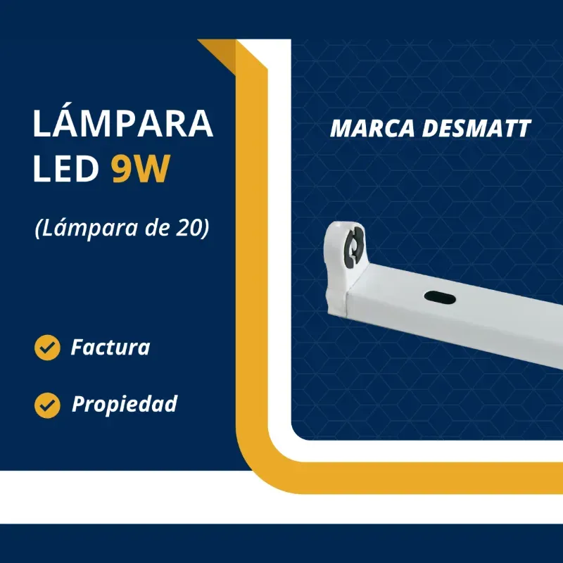 LÁMPARA DE TUBO LED 9W DESMATT (FAD)