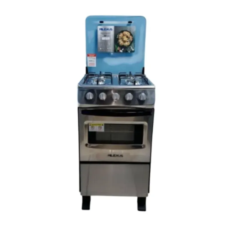 COCINA DE GAS CON HORNO 20" MILEXUS 4 HORNILLAS PLATEADA (VPT)