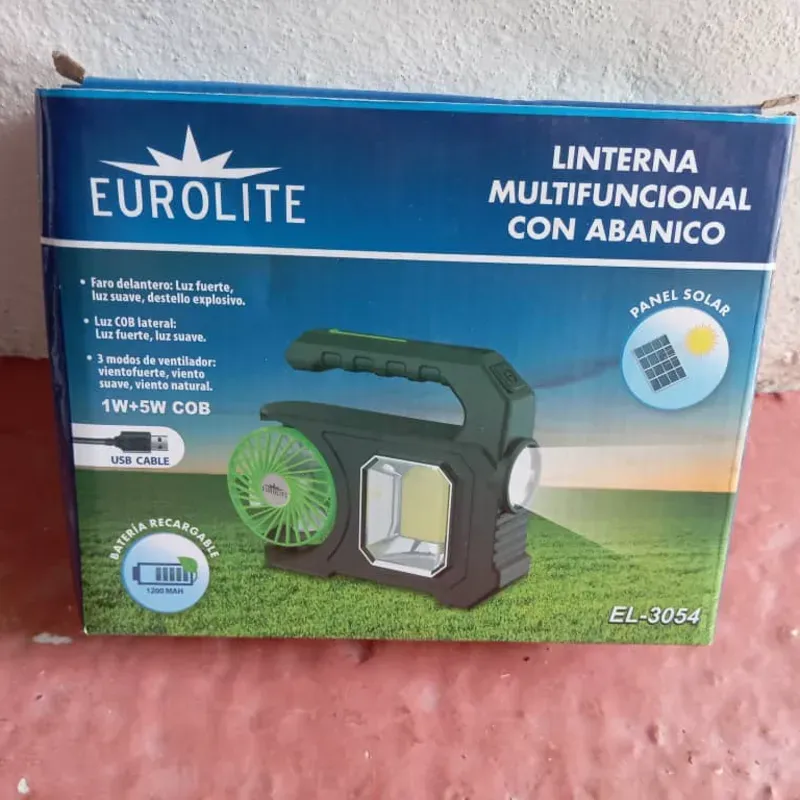 Lampara Recargable con Ventilador