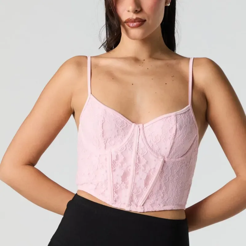 Corset rosa claro ajustable