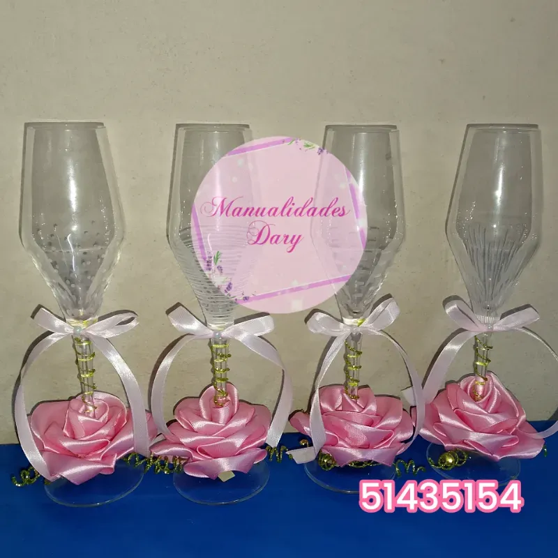 Decoración de copas rosa