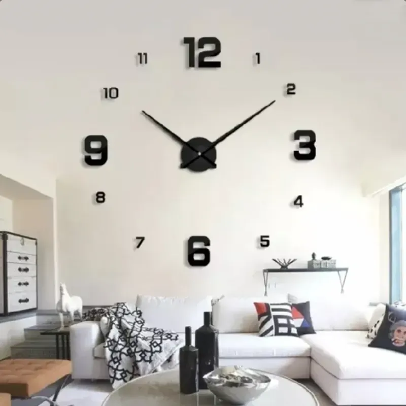 RELOJ DE PARED 3D NÚMEROS MIXTO - 150 CM (YUR)