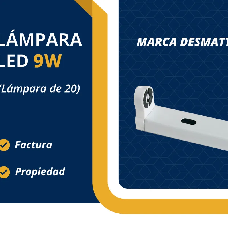  *Lámpara LED  9 W Marca Desmatt* (Lámpara de 20)