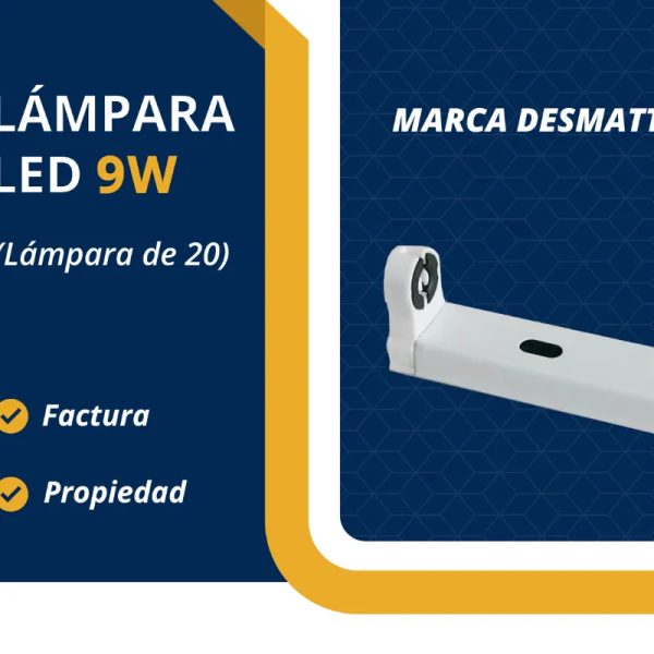  *Lámpara LED  9 W Marca Desmatt* (Lámpara de 20)