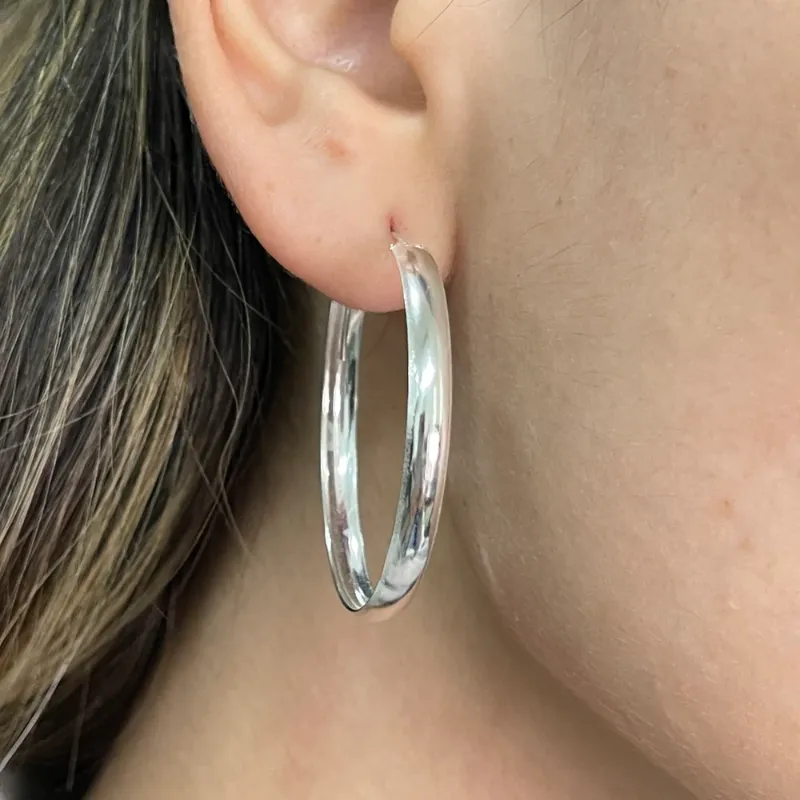 Argollas medianas anchas lisas originales