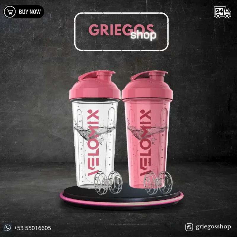Shaker Bottle | Velomix | Rosa/Transparente