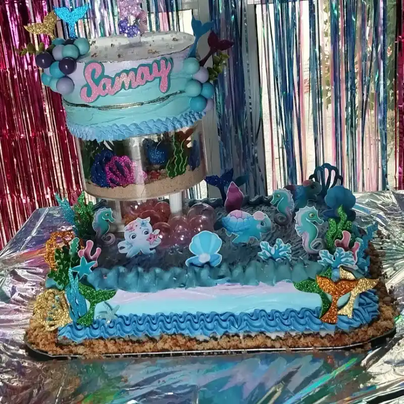 Rectangular abajo ( bandeja completa) y redondo arriba+ soporte de acrílico con luces