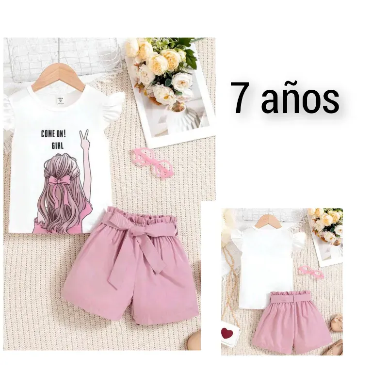 Conjunto de niña rosado 