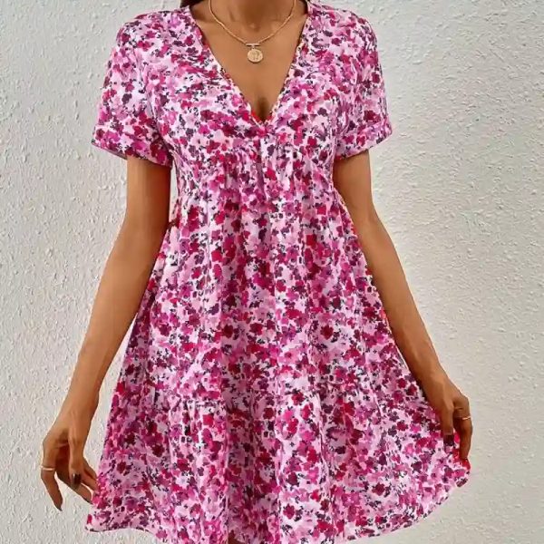 Vestido rosa estampado