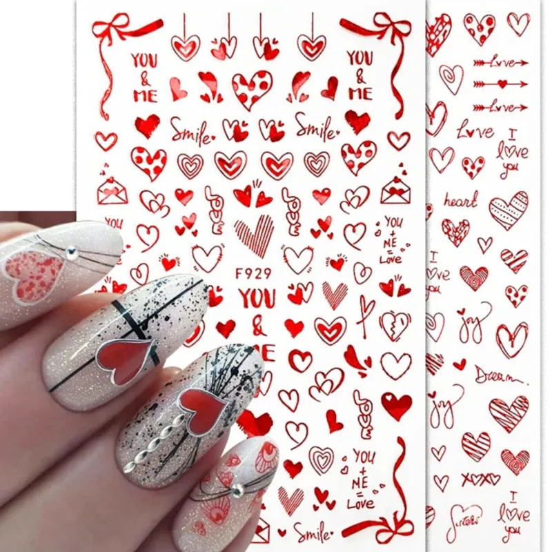 Calcomanías corazones y lazos