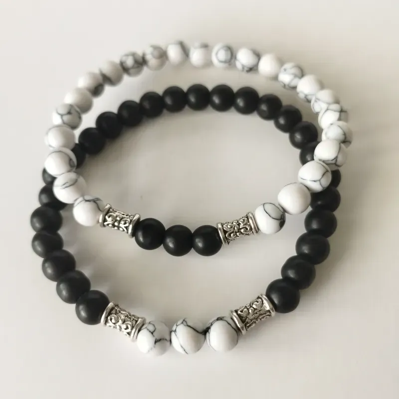 Pulsera de Howlita y Ónix