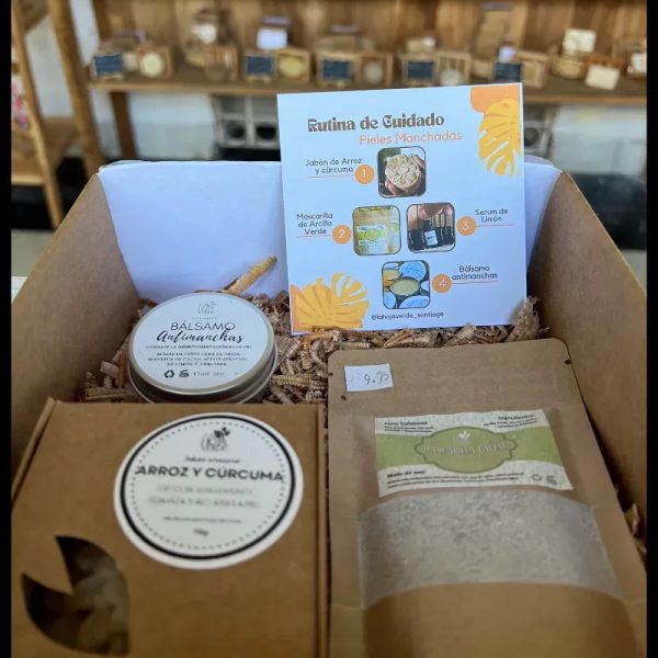 Kit completo para el cuidado de las pieles manchadas 