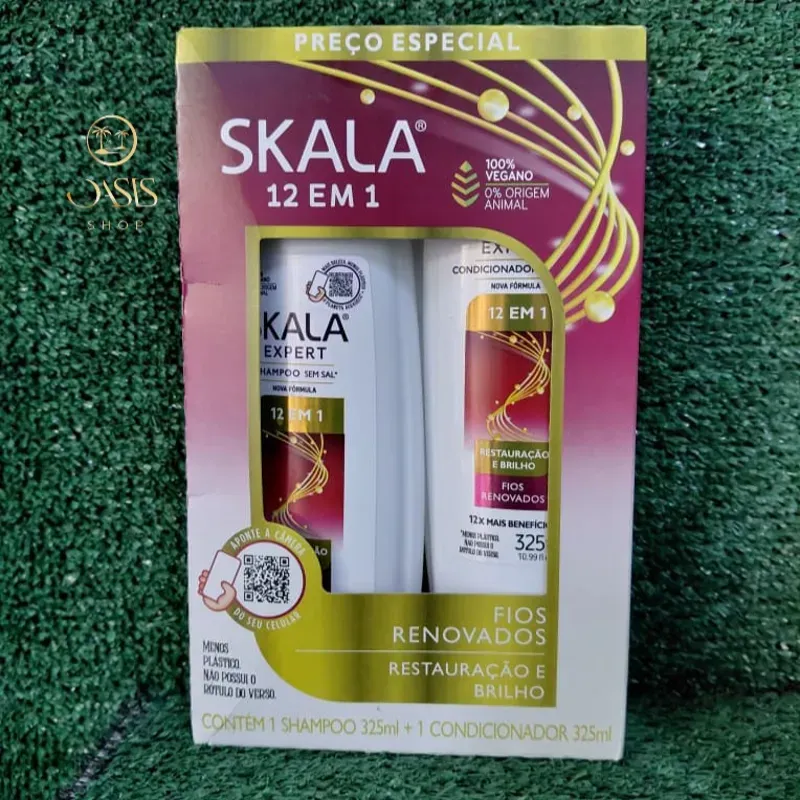 Juego champú y acondicionador Skala 12 en 1 sin sal 100% vegano
