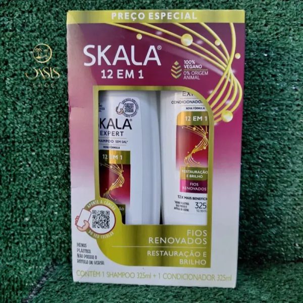 Juego champú y acondicionador Skala 12 en 1 sin sal 100% vegano