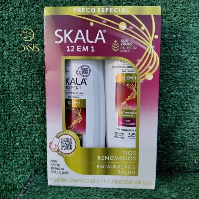 Juego champú y acondicionador Skala 12 en 1 sin sal 100% vegano
