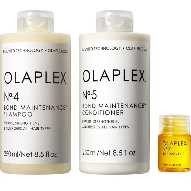Set de shampoo, acondicionador y aceite de Olaplex