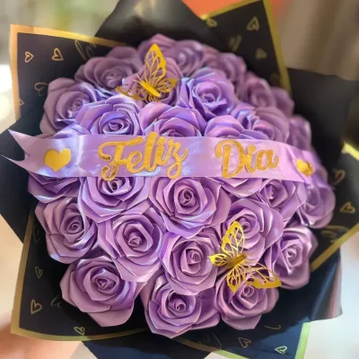 Ramo buchón artificial morado