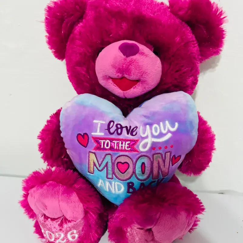 Oso rosado fucsia con 
