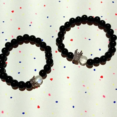 Pulsera corona rey y reina
